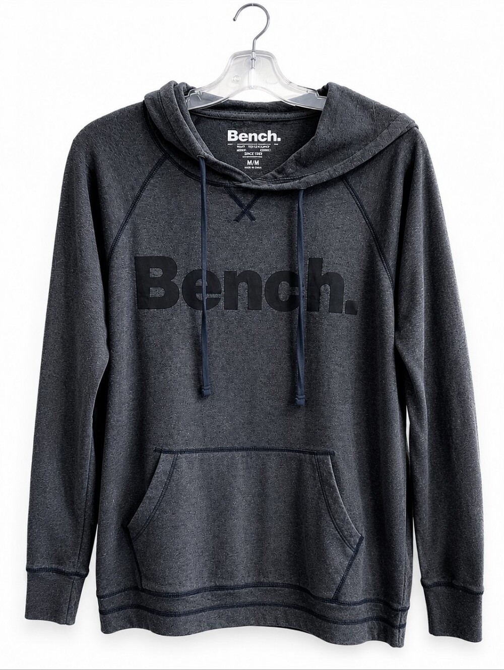 Bench Gray Pullover Hoodie Men's Large Lightweight Long Sleeve Kangaroo Pocket